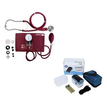 Imagem de Kit Estetoscópio Rappaport Esfigmomanômetro Aneroide Completo - G-TECH
