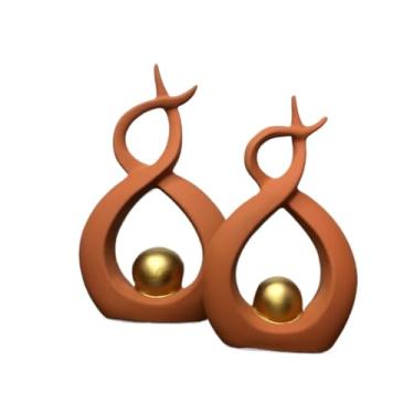 Imagem de Vasos Decorativos Para Sala,Vasos Decoração Dupla Enfeite Decorativo Cerâmica(Terracota)