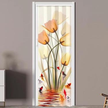 Imagem de Porta Dobrável Interior Com Padrão De Flores Romântico, Porta De Acordeão De Pvc Para Armário De Sala De Estar, Porta De Acordeão Duplo Personalizável 67x80in 72x, One Color, 28x80in (71x203cm)
