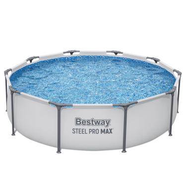 Imagem de Bestway Steel Pro MAX, Piscina Estruturada Redonda, 3,05m x 76cm, 4.678L, Azul (Branco)