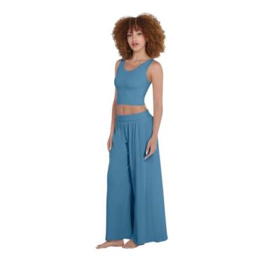 Imagem de Bra30 Blusa cropped canelada com decote em V, Tiff Blue, PP