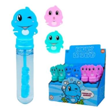 Imagem de Bolhas de Sabão Infantil, Display com 24 Unidades, Temas Variados - Princesas, Dinossauro, Pato, Astronauta, Baby Shark, Sereias, Brinquedo para Festa (BABY SHARK)