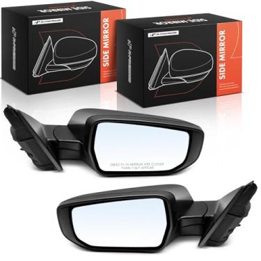 Imagem de A-Premium (2) Espelho retrovisor elétrico do lado do motorista e do passageiro - compatível com Chevrolet Malibu 2019 2020 2021 2022 - Espelho retrovisor externo externo preto dobrável manual aquecido