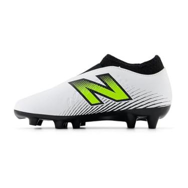 Imagem de New Balance Tênis de futebol Tekela Magique Jnr Fg V4+ unissex, Branco/Hi-lite/Preto, 4 Big Kid
