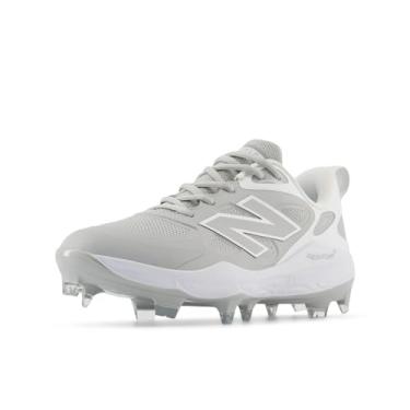 Imagem de New Balance Tênis de softbol feminino Fresh Foam Velo V4 moldado, Raincloud/Branco, 5