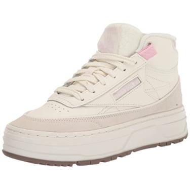 Imagem de Reebok Tênis feminino Club C Geo Mid, Giz/rosa pixel/castanho, 10.5