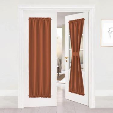 Imagem de Cortina de porta francesa NICETOWN 64x183 cm Burnt Orange Blackout