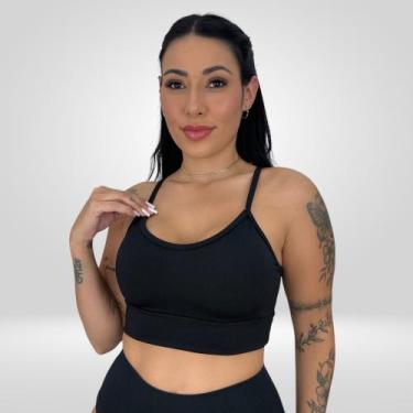 Imagem de Kit 2 Top Nadador Conforto Feminino Sem Bojo Fitness Sutiã Esportivo -