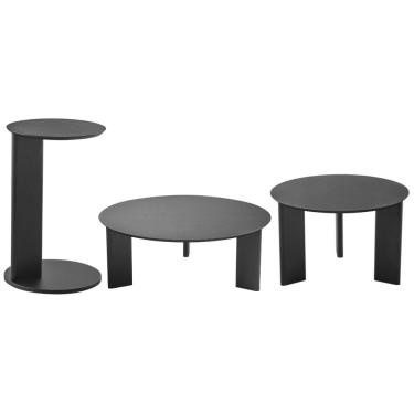 Imagem de Kit 02 Mesas de Centro e 01 Mesa Lateral Pés Madeira Bulat A03 Nero Preto - Lyam Decor