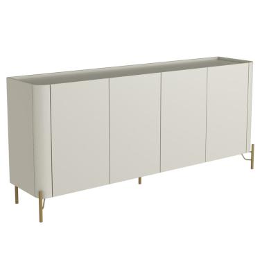 Imagem de Aparador Buffet Para Sala de Jantar 4 Portas Pés Industrial Dourado Naim I03 Luna - Lyam Decor