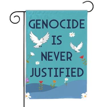 Imagem de VOTANTA (30,5 x 45,7 cm) Genocide is Never Justified Garden Flag Free Palestine End The Genocide Human Rights Support Palestian Gift Outdoor Sign Yard House Patio Decorações Welcome Garden Flag Dupla