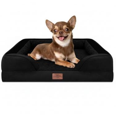 Imagem de Comfort Expression Sofá-cama ortopédica impermeável para cães pequenos, com capa removível lavável e parte inferior antiderrapante (PP, preto)
