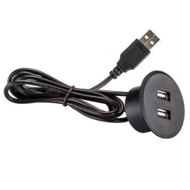 Imagem de Tomada Usb De Embutir Pop Redondo Preto Renna Com Nf