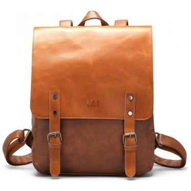 Imagem de Mochila Feminina de Couro Sintético Vintage para Laptop, LXY, Marrom