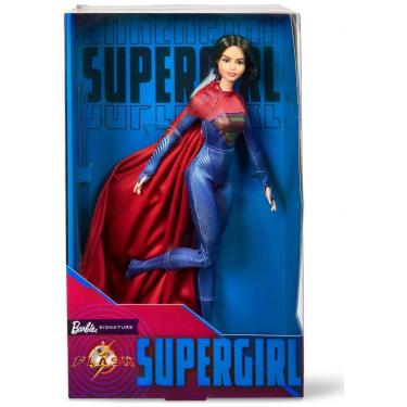 Imagem de Boneca Barbie Supergirl, Colecionável do Filme Flash com Capa Suporte de Boneca Incluído, Azul