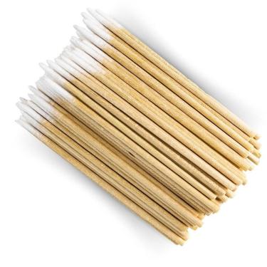 Imagem de Kit 50 Pincel Escova + 100 Palito Algodão Sobrancelha Unhas