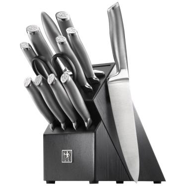 Imagem de Conjunto de Facas com Afiador Embutido e Bloco de Bancada 13 Peças, HENCKELS 17500 000, Prateado