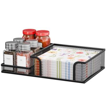 Imagem de Hordely Porta-guardanapos quadrado para mesa, porta-guardanapos de metal para cozinha sala de jantar, organizador de guardanapos de papel de coquetel moderno para decoração de bancada de saleiro e