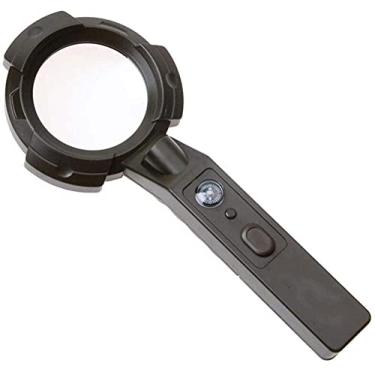 Imagem de RAUGAJ Lupa fotoelétrica externa 6 Led Led Light Legelpen Lanterna Bússola para leitura Reparação de artesanato lupa/preto