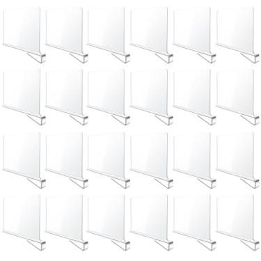Imagem de BAUMFEUER Pacote com 24 divisórias de prateleira de acrílico transparente para armário organizador de quarto, cozinha, escritório, banheiro, organizador para roupas, livros, chapéus e bolsas