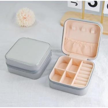 Imagem de Porta Joia Acrílico 3 Camadas Brinco Anel Compartimento caixa de armazenamento de jóias (Prata Mini 9x9 bolsa / 279-15)