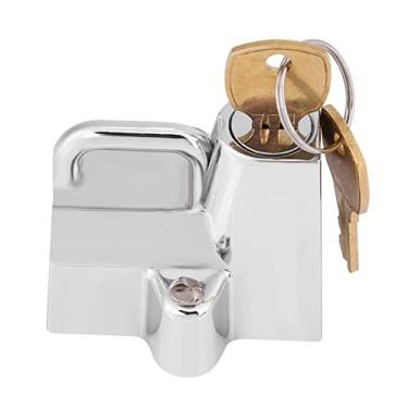 Imagem de Cryfokt Cabide de Bloqueio de Capacete de Motocicleta de Qualidade Premium, Gancho Forte de Aço Inoxidável Com 2 Chaves, Conjunto para Capacetes