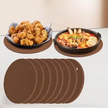 Imagem de Pacote com 8 trivets para pratos quentes, suportes de panela, almofadas quentes para cozinha, trivets para panelas e frigideiras, pratos quentes para proteger bancadas de quartzo de mesa, resistência