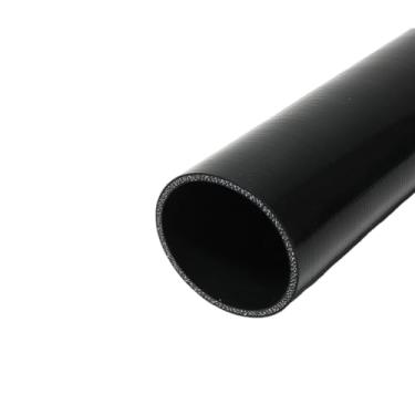 Imagem de I33T Tubo de silicone automotivo, ID 5,5" (140 mm) mangueira de silicone de acoplador reto, mangueira universal de refrigeração de radiador de 4 camadas de alta temperatura 1,6FT (0,5 m) (preto)