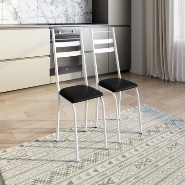 Imagem de Kit Com Duas Cadeiras De Cozinha 061 Branco-rattan