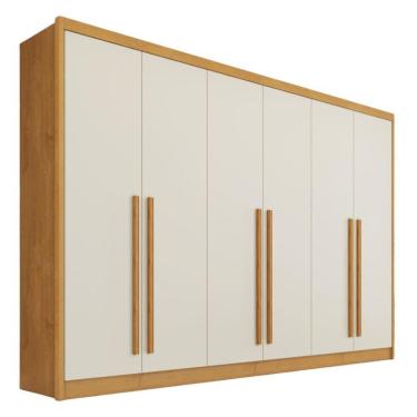 Imagem de Guarda Roupa Valencia 6 Portas 6 Gavetas 100% Mdf Mademarcs Peroba-off White