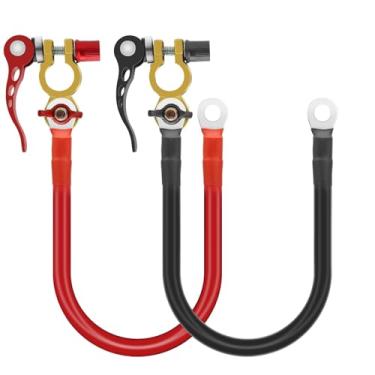 Imagem de Linkstyle 2 cabos de bateria 4 AWG 12 polegadas com terminais de bateria conectores e terminais de 3/20.3 cm, fio inversor de energia da bateria de 30 cm, para painéis solares marítimos automotivos