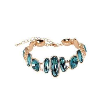 Imagem de Faship Lindo conjunto de brincos de colar retangular quadrado com strass e cristal floral, One Size, Outras pedras, Strass