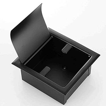 Imagem de Yalych Suporte para rolo higiênico, suporte de parede de aço inoxidável, suporte de papel de seda, caixa de armazenamento, toalha de papel dobrável/caixa de lenços preta