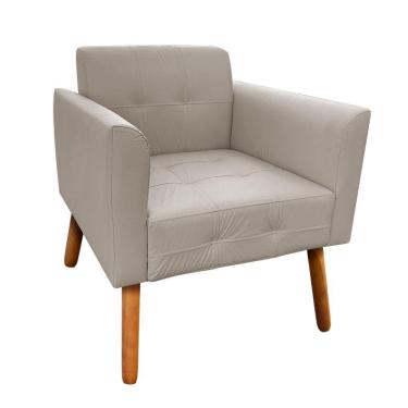 Imagem de Poltrona Elisa Corino Bege Pés Palito