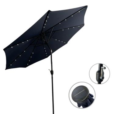 Imagem de Ombrelone Base Central Articulado Redondo 2,7m Alumínio com Led Piscina Importway Iwobcal-270