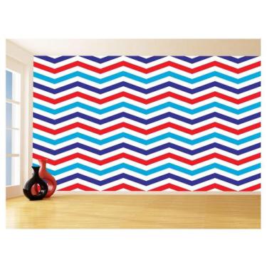 Imagem de Papel De Parede 3D Sala Chevron Zig Zag Listras 3,5M Zig14 - Você Deco