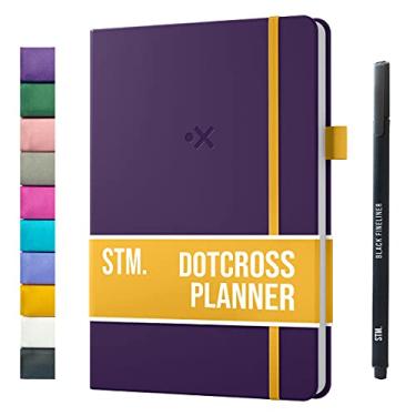 Imagem de Planejador Dotcross A5 sem data 2024 | Planejamento de objetivos anual, calendário mensal, agenda semanal, agenda diária | Scribbles That Matter Planner para mulheres e homens, acadêmico, trabalho, negócios | roxo
