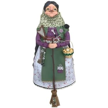Imagem de Boneca de bruxa de cozinha feita à mão para boa sorte, enfeite de pendurar bonecas de cozinha, decoração mágica de bruxa, presente exclusivo para mães ou entusiastas da culinária, estatueta de bruxa