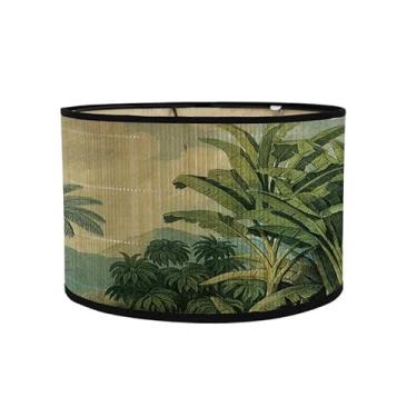 Imagem de Abajur E27 Vintage Bambu Abajur Padrão Flor Lanterna Sombra Acessório de Luz para Candeeiro de Mesa Pendente (K)