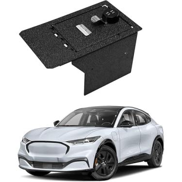 Imagem de TUOJUE Cofre seguro para arma de console SAFECenter adequado para Ford Mustang Mach-E 2021-2025, com trava combo de 4 dígitos, organizador de console central