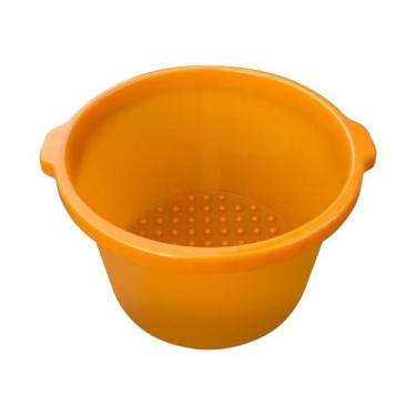 Imagem de ChuYiElegance Bacia para Banho de Pés, Balde de Pesca Versátil com Saliências de Massagem com Alça, Balde de Lavatório para Viagem, Limpeza, Acampamento E Viagem, amarelo alaranjado