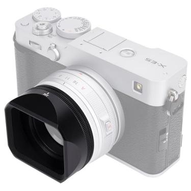 Imagem de Para-sol quadrado com tampa de capô para lente Fujifilm XF 27 mm F2.8 - Preto