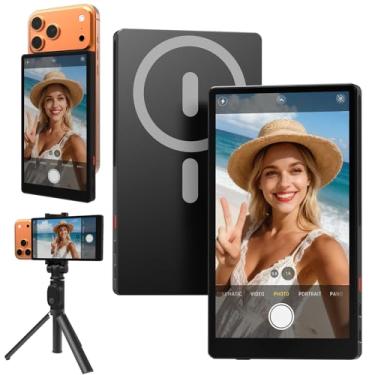 Imagem de Tela de monitor de selfie Vlog de 5 polegadas, 4K, 60Hz, resposta de 1ms, bateria de 2600 mAh, alcance de sinal de 27,4 m, monitor de câmera traseira sem fio para iPhone e Android, câmera traseira de