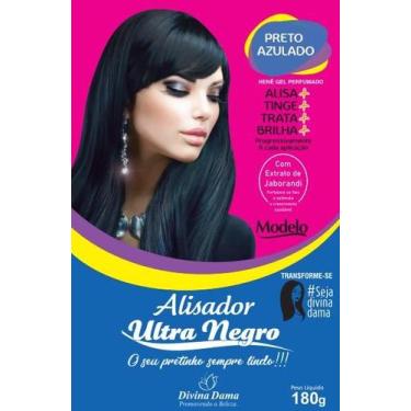 Imagem de Henê gel alisador ultra negro preto azulado divina dama 180g