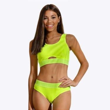 Imagem de Biquíni Amarelo Fluor Teen Feminino Poah Noah 52963 - Conforto e Estil