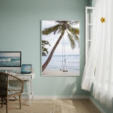 Imagem de Quadro Decorativo Um Balanço Na Palmeira-70X50Cm - Quadros On-Line