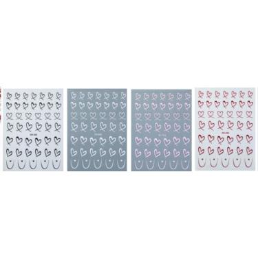 Imagem de 5 folhas de adesivos de arte de unhas de dia dos namorados, desenhos autoadesivos em forma de coração, artesanato de unhas, adesivos de decoração DIY para manicure e scrapbook