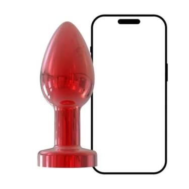Imagem de Plug Anal Cromado Com 10 Vibrações Controle Via App Recarregável Brinquedo Erótico Acessório Anal PL197 (VERMELHO)