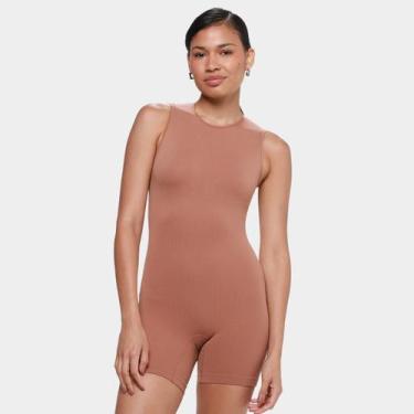 Imagem de Macaquinho Trifil Esportivo Feminino, Marrom claro, GG