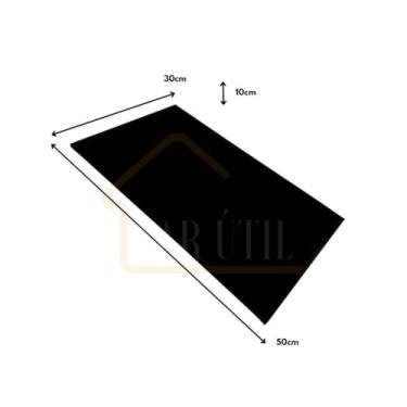 Imagem de Tábua de Corte Preta Antibacteriana 10mm em Polietileno para Carnes, Legumes e Alimentos Diversos com Vários Disponíveis (50x30)